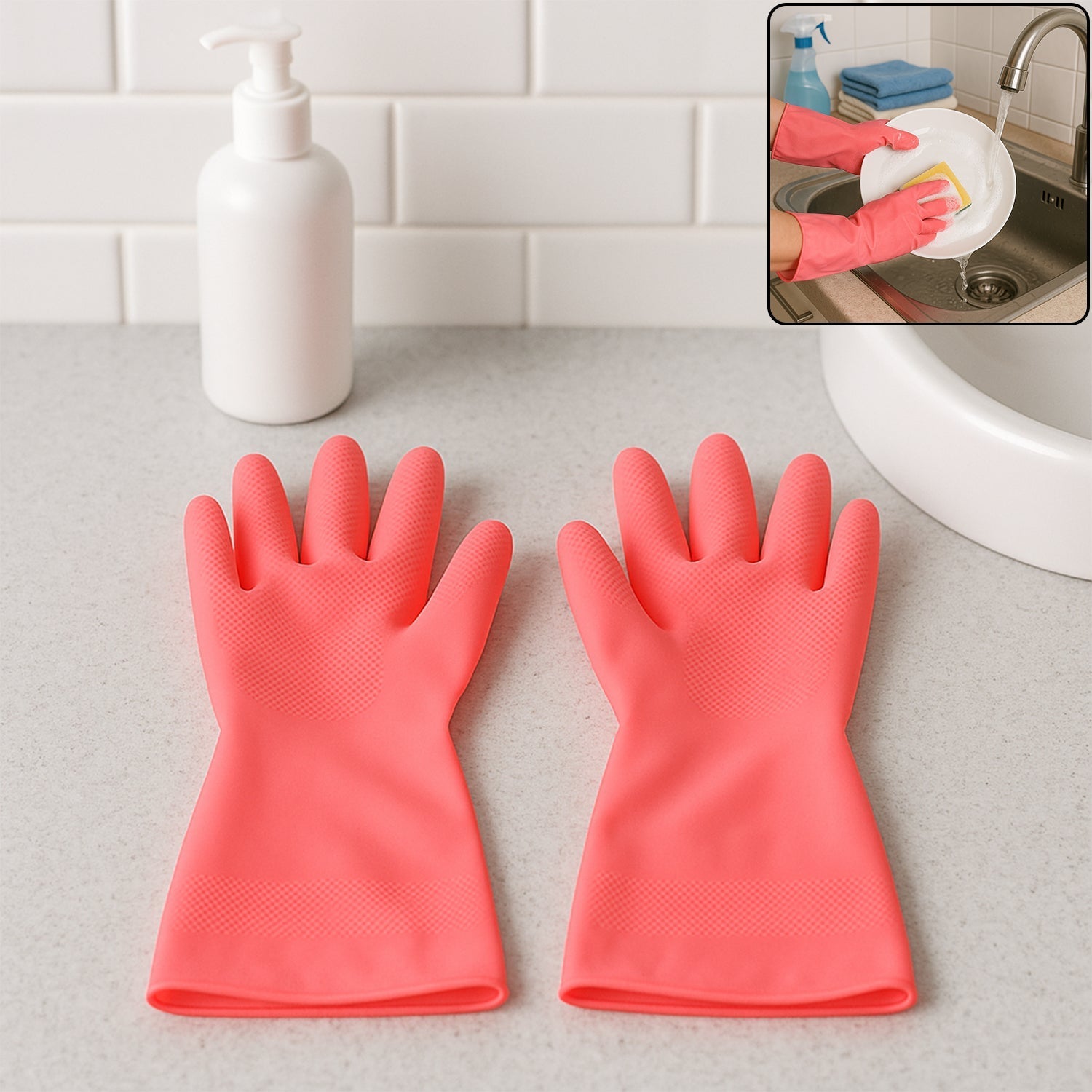 Reusable Waterproof Household Cleaning Gloves Reusable Waterproof Household Cleaning Gloves